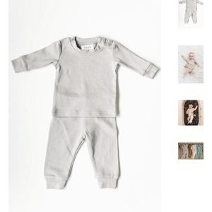 Mebie Baby Ash Cotton Two-Piece Cozy Set sz 0-3